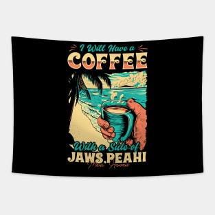 I will Have A Coffee with A side of beach Jaws (Peahi) - Maui, Hawaii Tapestry