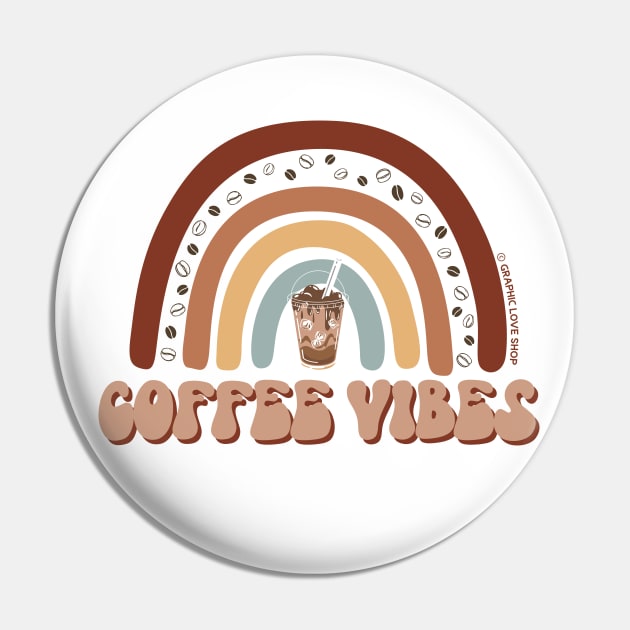 Coffee Vibes Retro Rainbow © GraphicLoveShop Pin by GraphicLoveShop