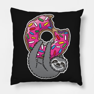 Sloth loves donut Pillow