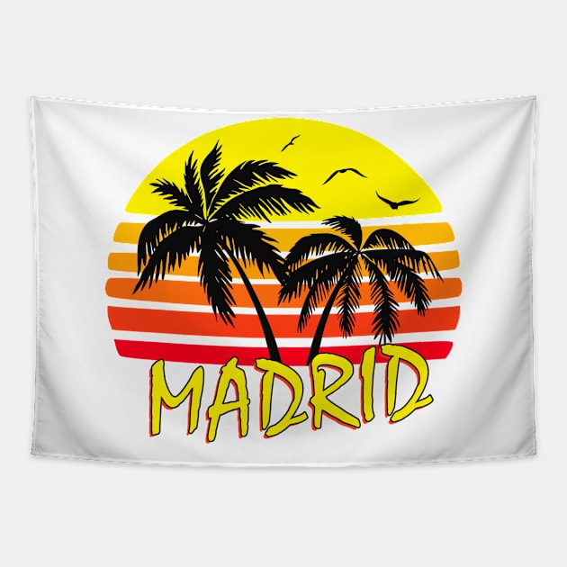 Madrid Retro Sunset Tapestry by Nerd_art