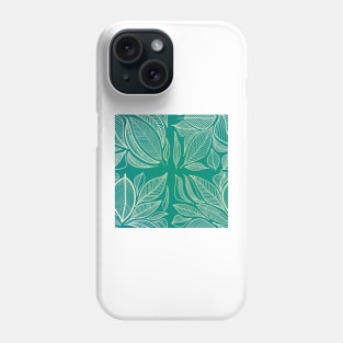 Teal Tropical Feathers Phone Case