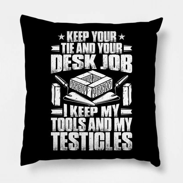 Brickmason Brick Mason Bricklayer Gift Present Pillow by Krautshirts