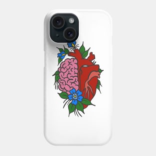 Traditional Style Heart & Brain Phone Case