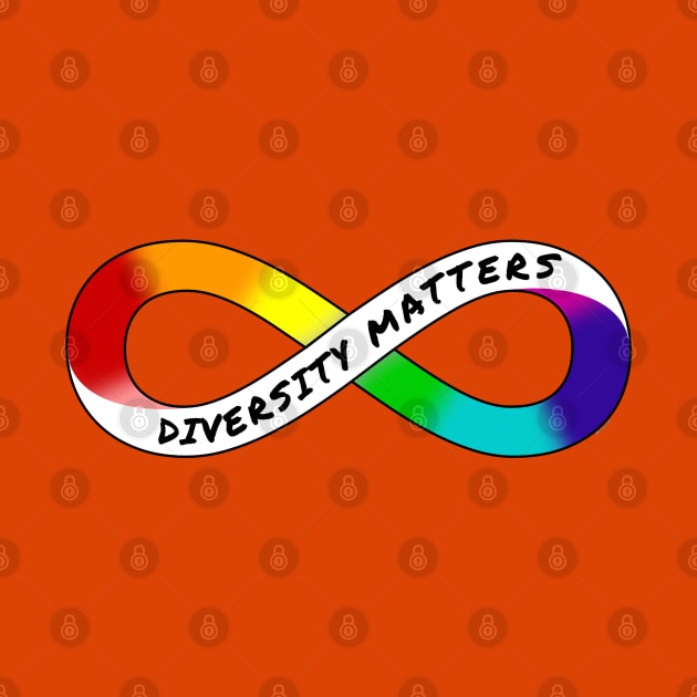 Diversity Matters - Rainbow Infinity Symbol for Neurodiversity Neurodivergent Actually Autistic Pride Asperger's Autism ASD Acceptance & Appreciation by bystander