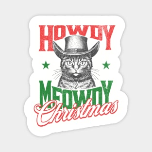 Howdy Meowdy Christmas Magnet