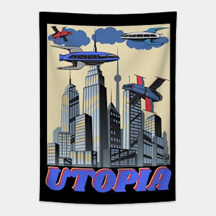 Retro Vintage Comic Spaceship Tapestry