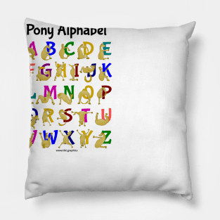 Pony Alphabet Chart, Colourful Pillow