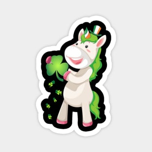 St Patricks Day Girls Dabbing Unicorn Leprechaun Lepricorn Magnet