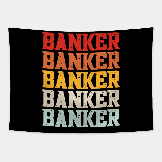 Funny Loan Officer Retro Vintage banker Tapestry by Wanderlust Creations