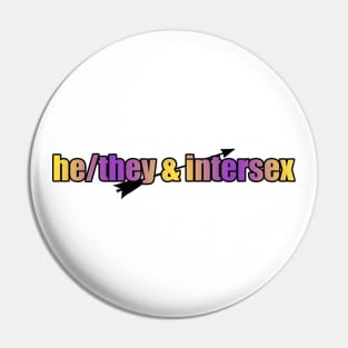 He/They & Intersex - Pronouns with Arrow Pin