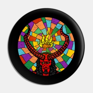 demon stained glass Pin