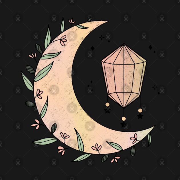 Crystal Floral Moon Sunset by ontheoutside