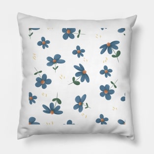 Light Blue Floral Pattern Design Pillow