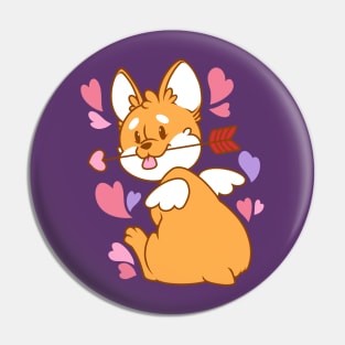 Cupid Corgi Pin