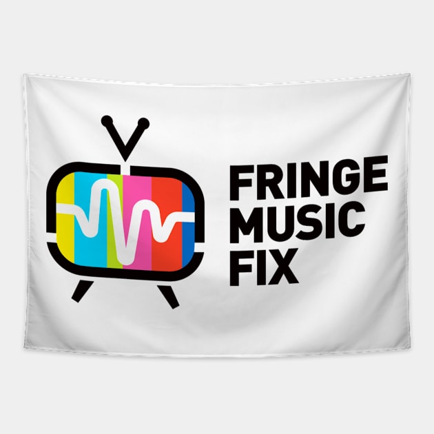 FRINGE MUSIC FIX Retro Logo Tapestry by Sudburied