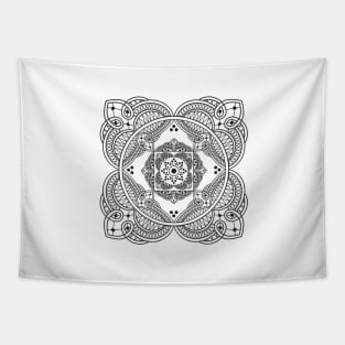 Elegant Lace Henna Tattoo Style Mandala Pattern Tapestry