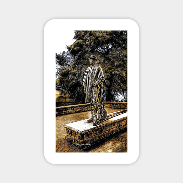 Stevie Ray Vaughan Statue - Austin, Texas - Graphic 3 Magnet by davidbstudios