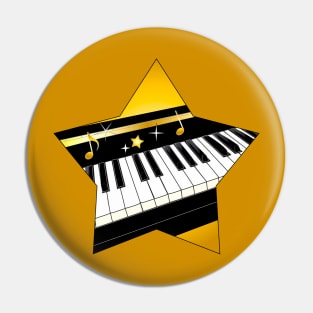 Piano in a Star Pin