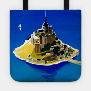 Vintage Travel Poster France Mont Saint Michel Tote