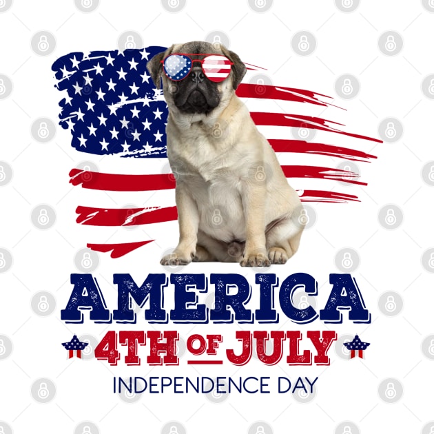 Pug Flag USA - America 4th Of July Independence Day by bunnierosoff21835