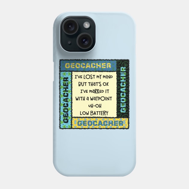 Geocacher Lost Mind Patterns Phone Case by Barthol Graphics