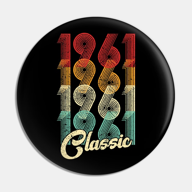Classic 1961 Vintage 59th Birthday Gift Men Women T-Shirt Pin by Danielss