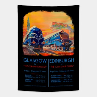 Classic Steam Train Poster coronation Scot Tapestry