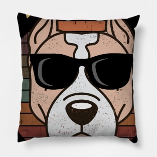 Vintage Dog Dad Pit Bull  Gift For Father's Day Gift Pillow