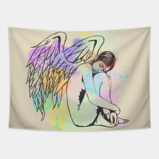 Watercolour Sleeping Angel Tapestry