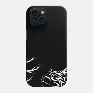 Cat Looking up at a tree - Reverse Silhouette Design Phone Case