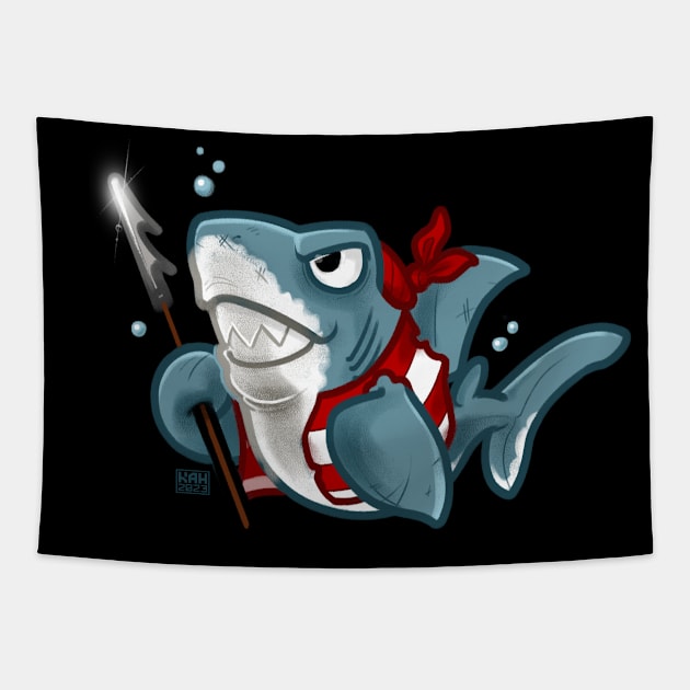 Pirate Shark Tapestry by MrHinkleDraws