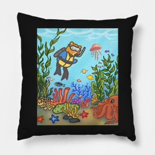 Maurice The Bear - Scuba Diver Pillow