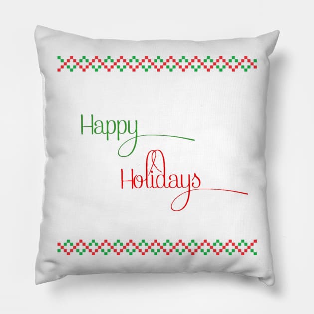 Happy Holidays Design Pillow by CreativelyRee