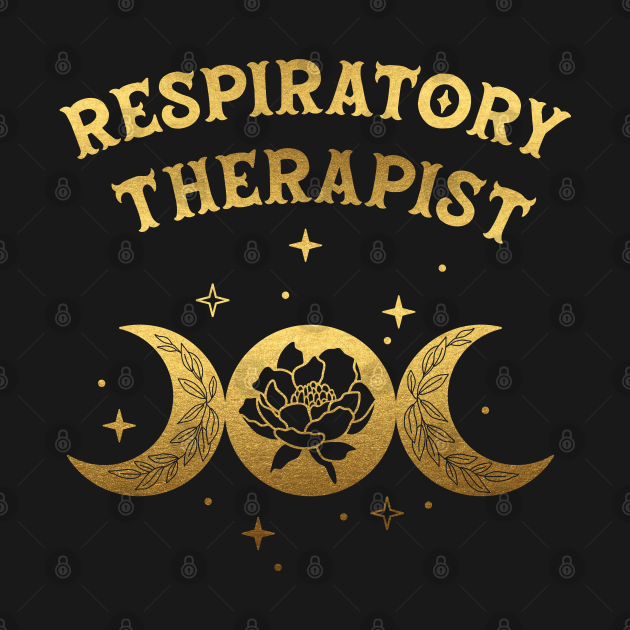 Discover Respiratory Therapist - Boho moon & wild rose golden Design - Respiratory Therapist - T-Shirt