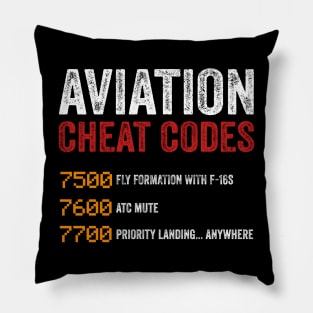 Aviation Cheat Codes Pilot Funny Aviation Lover Pillow