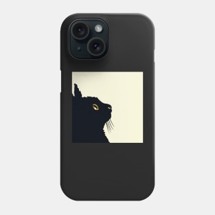 Little black cat looking up Phone Case