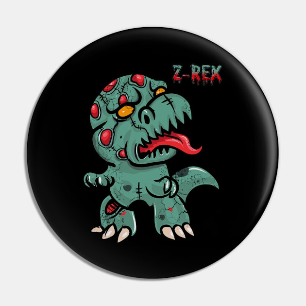 Zombie T Rex Z Rex Halloween Dinosaur Pin by E