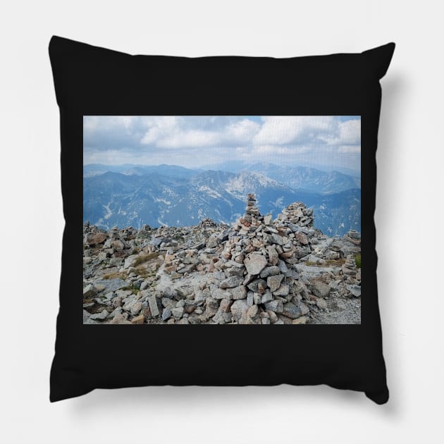 Pyramid of Stones, Mountain View Pillow by Anastasia-03