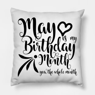 May Birthday Pillow