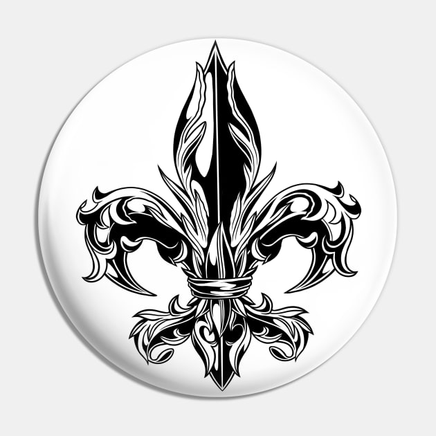 Heraldic lily Pin by BlackVikThor