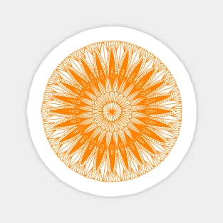 Mandala (orange on white) Magnet