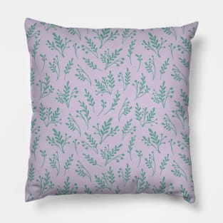 Сute pattern with herbs and flowers Pillow