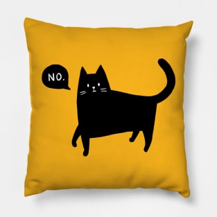 Black Cat Says No Pillow