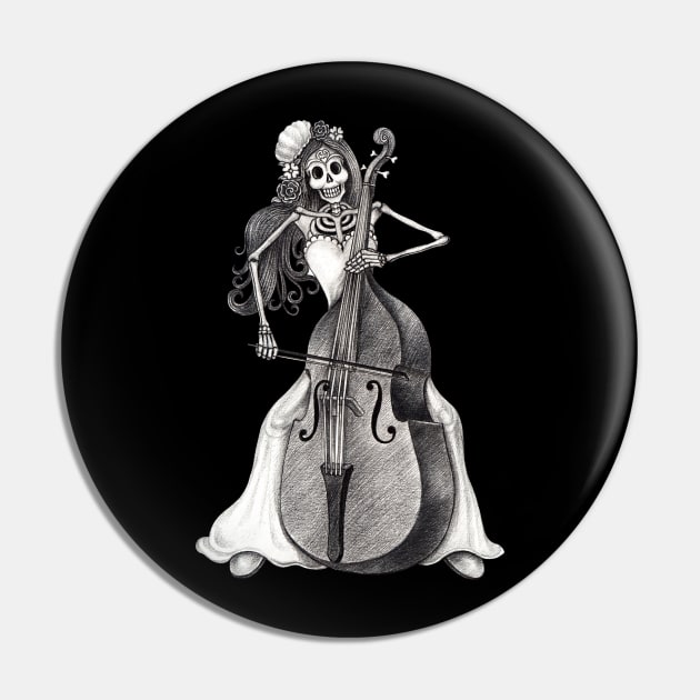 Sugar skull playing double bass day of the dead. Pin by Jiewsurreal