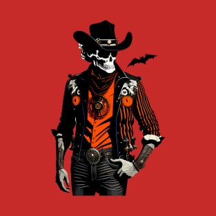 Skeletal Sheriff Shane : Halloween Outlaw T-Shirt