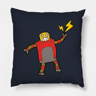 Red Robot Shooting Electricity Pillow