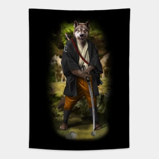 Exclusive Hand Drawn Samurai Wolf | Samurai Collection Item-15 (Wolf) | by Rendigart Studio Tapestry