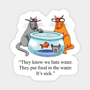 Funny Spectickles Cat and Fish Humor Magnet