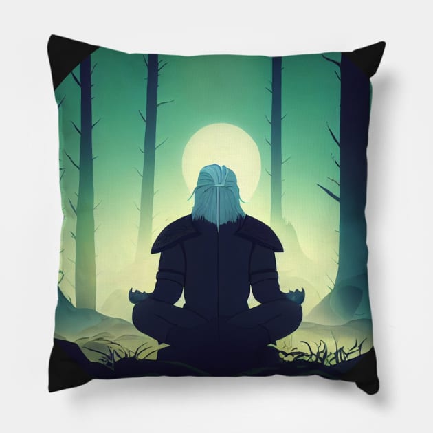 Meditating - Fantasy - Witcher Pillow by Fenay-Designs