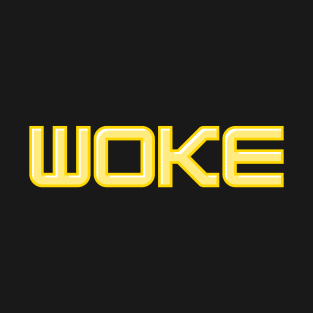 Urban Word 'WOKE' in Yellow Lettering T-Shirt